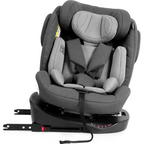 Siège auto i-size pivotant à 360°, avec ISOFIX 40-150 cm (0-36 kg) fixé vers l'avant et vers l'arrière, gris) antidérapant