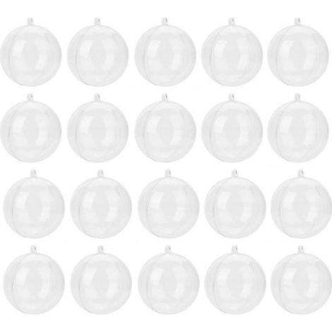 20 boules décoratives à remplir pour la création de décorations de sapin de Noël en plastique (5 cm) (1/5)
