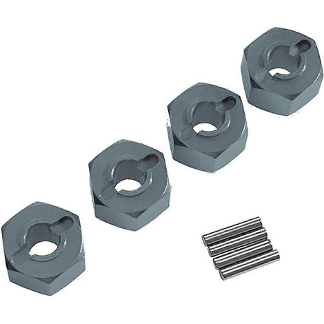 Lot de 4 connecteurs hexagonaux 12 mm couleur titane pour voitures télécommandées 1/14 et 1/16 (références 14210, 14303, 16207 et 16208). (1/5)