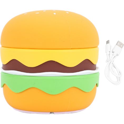 Veilleuse en Silicone en forme de Hamburger, Rechargeable par USB, éclairage doux, contrôle du robinet, lampe à intensité variable pour décoration de chambre de chevet