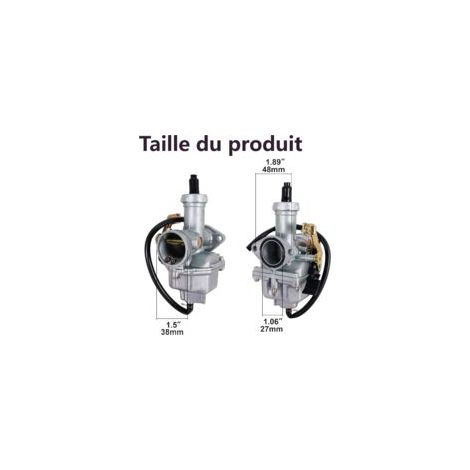 Carburateur PZ27 pour quads, karts et motos tout-terrain 4 temps CG 125cc, 150cc, 200cc, 250cc, starter électrique 27 mm avec filtre à carburant, durite d'essence rouge et joint.