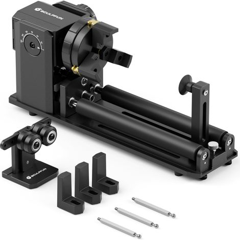 Rouleau rotatif laser, mandrin rotatif à axe Y pour la plupart des graveurs laser, kit rotatif Pro avec mâchoire et module 4 en 1 adapté pour la gravure d'objets cylindriques, verres à vin (1/5)