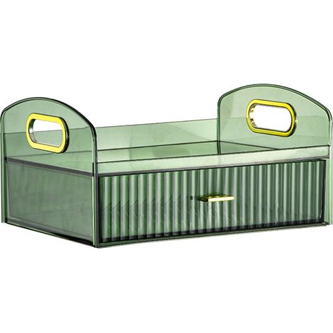 Boîte De Rangement Pour Maquillage - 26 x 18,2 x 12,8 cm - Transparente En Plastique - Pour Salle De Bain Et Coiffure - 1 Pièce (1/5)