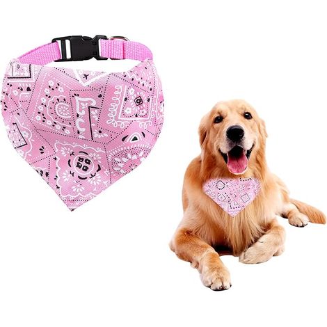 Filiyano-Collier-écharpe rose pour chien, bavoir triangulaire lavable (1/4)