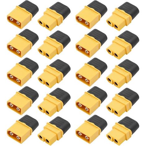 XT60H Stecker und Buchsen mit Schutzhülle, kompatibel mit Lithiumbatterien für ferngesteuerte Flugzeuge und Autos (Packung mit 10 Paaren). (1/5)