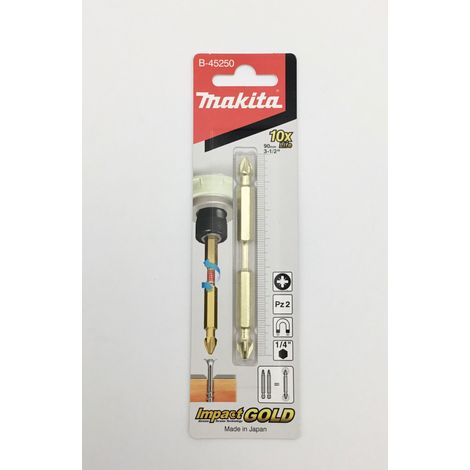 Makita BIT Bit podwójny krzyżakowy udarowy złoty skrętny PZ2 - 90 mm, 1 sztuka B-45250 (1/2)