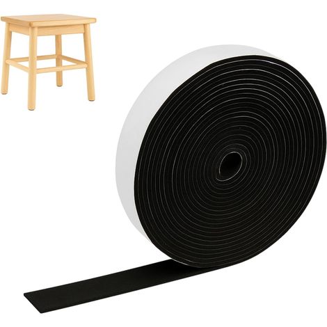 Autocollante de 20mm x 5m, Patins en Feutre Auto-adhésifs pour Protection de Sol, Patin antiderapant pour Meubles, Isolation Phonique et Anti-Rayures (Noir) (1/5)