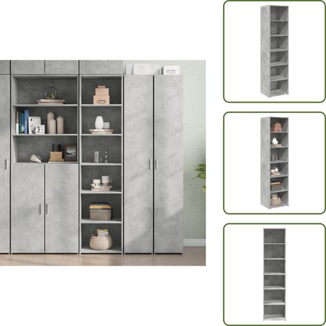 Highboard Betongrau 45x41x185 cm Holzwerkstoff - Sideboard - Hochschrank - Wohnzimmermöbel - Holzwerkstoff - Graue Farbe (1/5)
