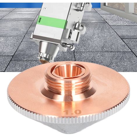 Buse laser, pointe de coupe à fibre optique, pointe en cuivre chromé, pointe de coupe pour machine laser, orifice de 1,0 mm. (1/5)