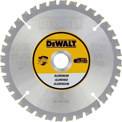 DeWALT - Sägeblatt Aluminium 165x20 mm, 36 Zähne DT1911