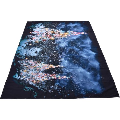 Tapis mural scène de Noël neige, décoration Nouvel An, tissu artistique suspendu, peinture murale familiale, tapisserie 150x150cm (1/5)