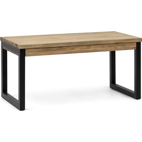 Mesa Elevable iCub Strong ECO 100x50x52cm Negra en madera maciza de pino acabado vintage estilo industrial Box Furniture (1/5)