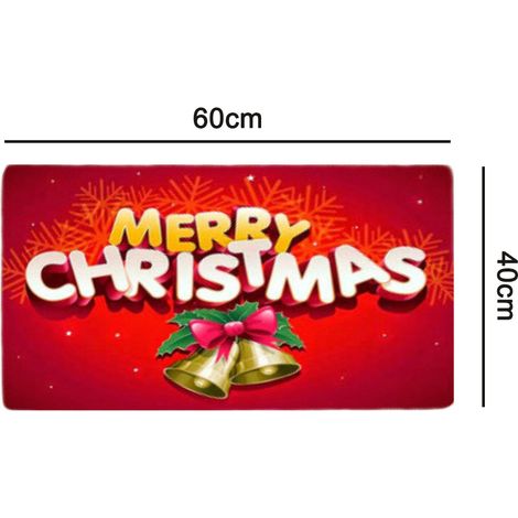 Tapis De Noël - Tapis D'Entrée 3D Imprimé Non Glissant Pour Intérieur Et Extérieur - Pour Porte D'Entrée Salon Chambre Cuisine Jardin - 1 Pièce (1/5)