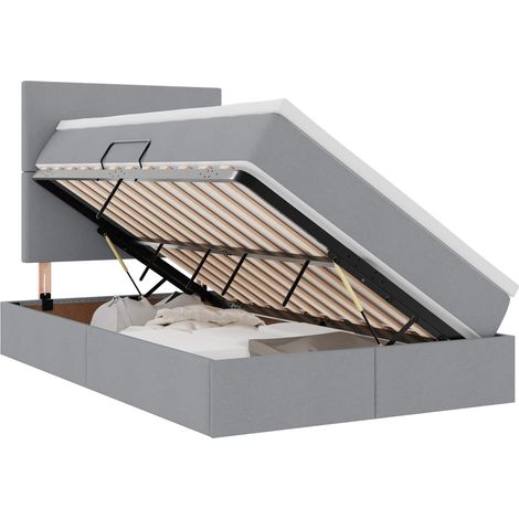 Maison Exclusive - LED-Speicherbett mit Matratze Hellgrau 120 x 2