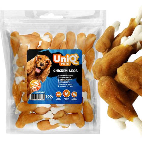 Snack masticabili per cani Uniq Pets 500 g al gusto di cosce di pollo (1/4)