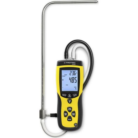 Trotec – Anémomètre professionnel à tube de Pitot – Mesure vitesse jusqu'à 80 m/s – Débit volumique et pression dynamique – Mémoire interne 99 résultats - TA400
