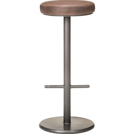 Lot de 2 Tabourets de bar,Chaise de bar marron cuir véritable CFW951011 (1/5)