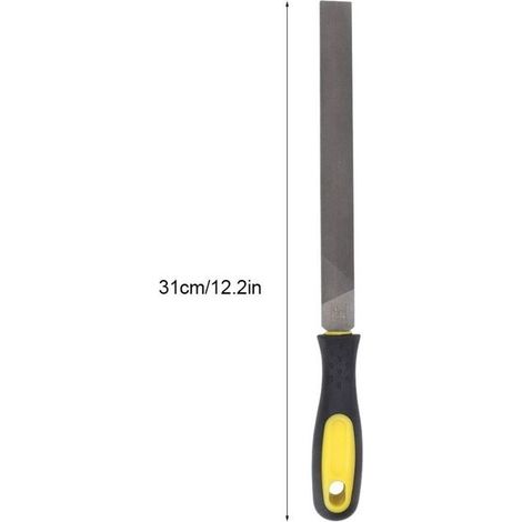 Große, 20,3 cm lange Flachfeile. Handfeile zum Schärfen von Messern, Äxten und Metalläxten (feine Verzahnung). (1/4)