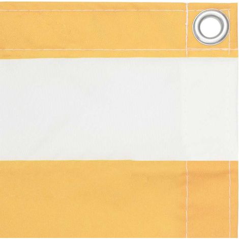 Maison Exclusive - Écran de balcon Blanc et jaune 120x600 cm Tissu Oxford (1/5)