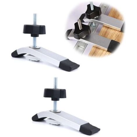 Lot de 2 Rail - Aluminium T-Track Clamp T Track Jeu de pinces de maintien à action rapide en métal, pour outil de travail du bois T-Slot (1/4)