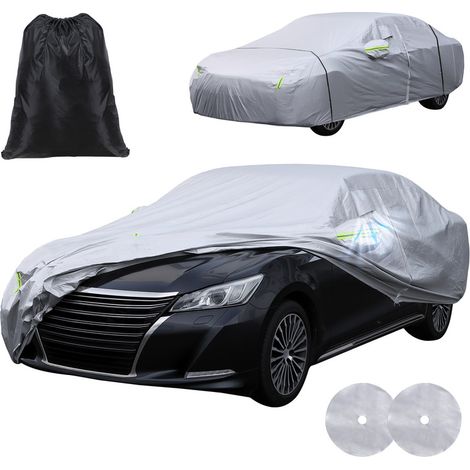 FLASIDU General Motors Autoabdeckung, 100 % wasserdicht, Außenmaterial aus Aluminiumfolie, inklusive Aufbewahrungstasche, Abmessungen der Abdeckung: 495 x 190 x 149 cm, Grau (1/3)