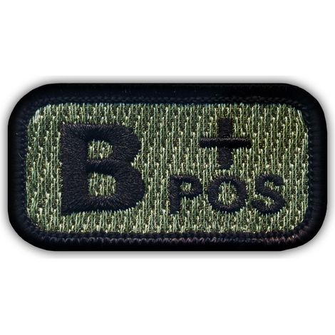 Patchion Blutgruppe B „pos“ Akupunktur-Foliage – Selbstklebende Rückseite – Gestickter Aufnäher/Abzeichen/Emblem