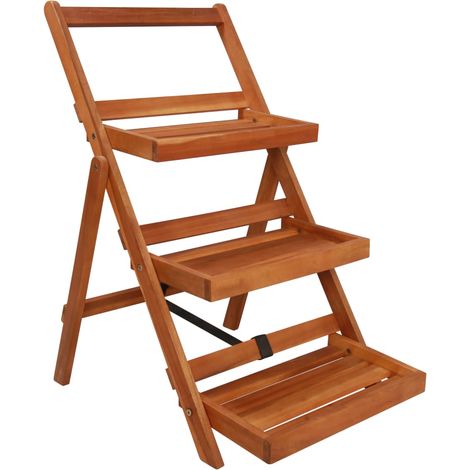 vidaXL 3-Tier Plant Stand 50x63x80 cm Solid Acacia Wood (1/5)