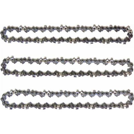 Lot de 3 chaînes d'élagueuse sur perche 10' (25 cm) – 40 maillons d'entraînement – Faible rebond pour tronçonneuses jusqu'à 42 cc (1/4)