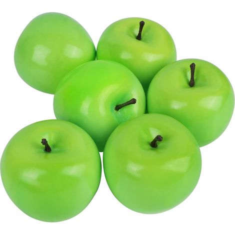 Pomme Artificielle - Décoration Réaliste pour Cuisine Salle à Manger - Pour Panier à Fruits Décoration de Table Photoprop - Lot de 6 (1/5)