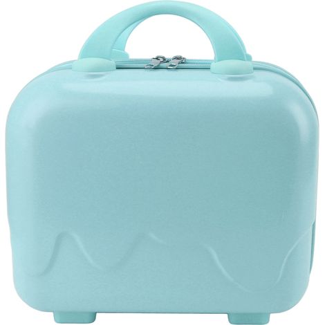 Valise cabine de voyage compacte de 35,5 cm (14 pouces), coque rigide, pieds antidérapants, grande capacité, bleue. (1/5)