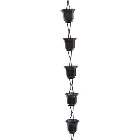 Chaîne De Pluie Décorative Lotus Cups 1 m pour Jardin Extérieur, Tasse en Alliage, Chaîne De Gouttière Japonaise Fonctionnelle Et Sonore (1/5)