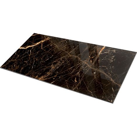 Lavita Fliese Feinsteinzeug Wand- und Bodenfliese HG Golden Black Glänzend 60x120 Rektifizierte Frostbeständig Qualität Gres : 1,44 m2 pro Packung
