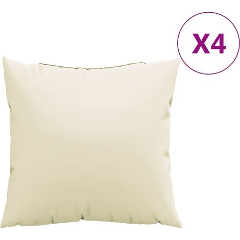 Maison Exclusive - Coussins décoratifs lot de 4 crème 50x50 cm tissu (1/5)