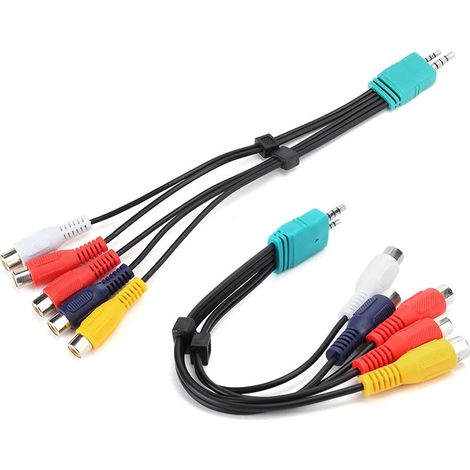 Komponentenvideokabel – 3,5 mm + 2,5 mm auf 5 Cinch – Für Samsung LCD-Fernseher – 20 cm – 2 Stück (1/5)
