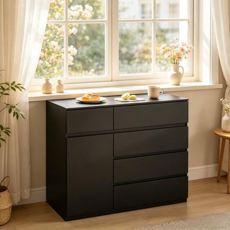 Armoire de cuisine élégante, meuble de rangement chambre à coucher, buffet d'entrée avec tiroirs (uniquement armoire de cuisine) (1/5)