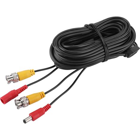 Câble d'extension vidéo coaxial BNC + 2,1 mm CC pour vidéosurveillance commerciale et résidentielle (10 m)