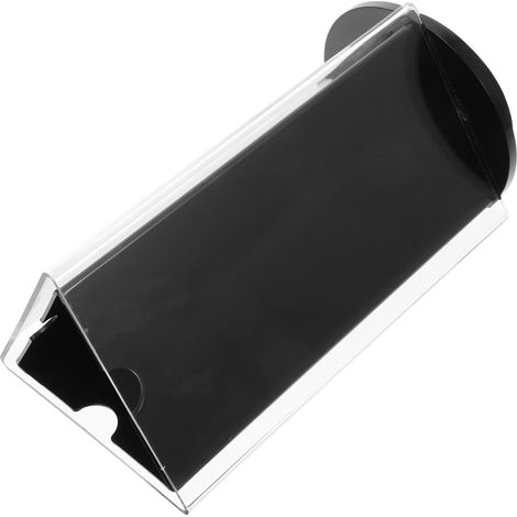 Présentoir à Menu Transparent en Ps Rotation à 360 Degrés, Installation Facile, Support à Trois Faces pour Affichage sur Table en Restaurant (1/5)