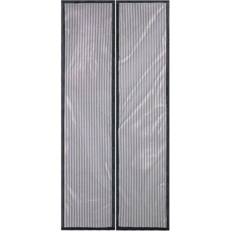 Magnétique Fly Fly Screen Screen Screen Screen Screen Screil Rideau Convient à la porte jusqu'à 90 x 210cm (Noir) (1/5)