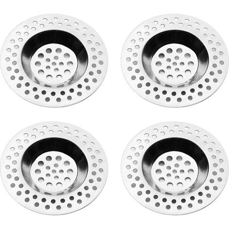 Lot de 4 crépines d'évier de cuisine et de douche en acier inoxydable (1/5)