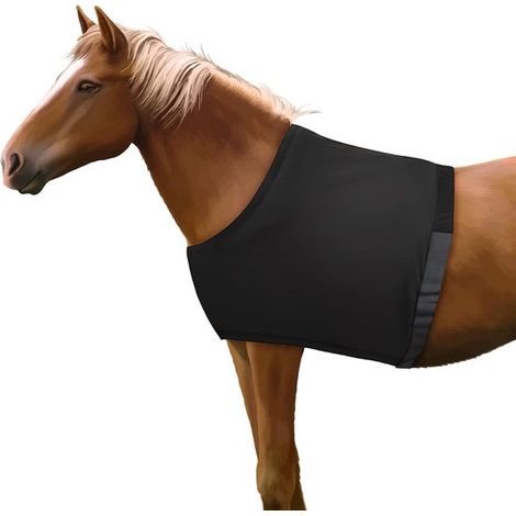 Protezione per le spalle del cavallo, gilet in spandex altamente elastico, tessuto resistente all'attrito, nero (1/5)