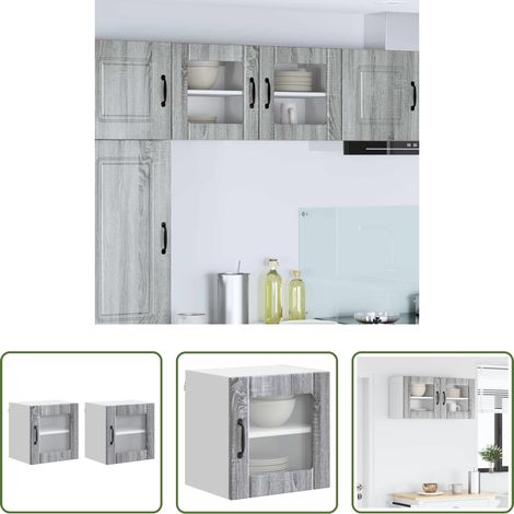 vidaXL Küchenorganisation -  Küchenschrank 2 pcs Graues Sonoma 40 x 31 x 40 cm Holzwerkstoff (1/5)