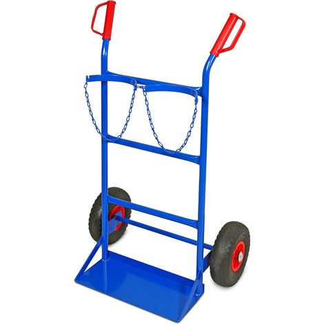 BRB Flaschenkarre für 2 Gasflaschen Ø 140-210 mm, Tragkraft 150 kg, blau (1/3)