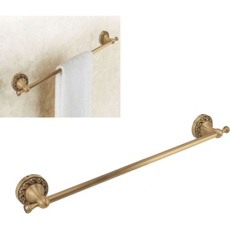 Porte-serviettes de salle de bain en cuivre, 19.7 pouces, Durable, élégant, rétro, avec vis, clé hexagonale, pour la cuisine de la maison, Antique (1/5)