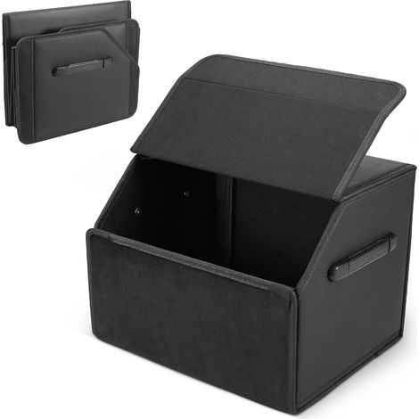 Rangement Coffre de Voiture Grand, 38 31 30cm Organisateur Voiture Pliable, Organisateur de Coffre Imperméable avec Couvercle, Rangement Coffres pour SUV (1/5)