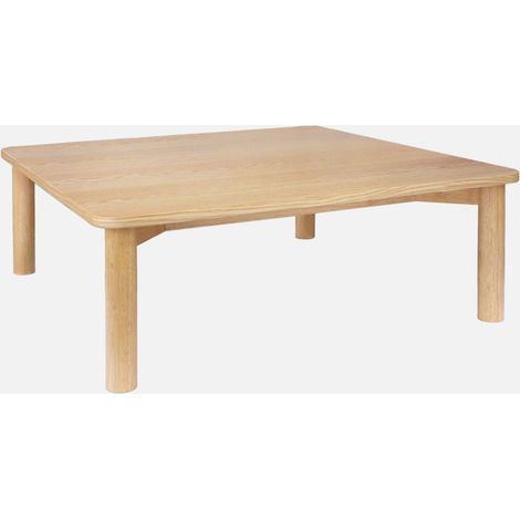 Mesa de centro cuadrada de madera de hevea con chapa de roble (1/5)