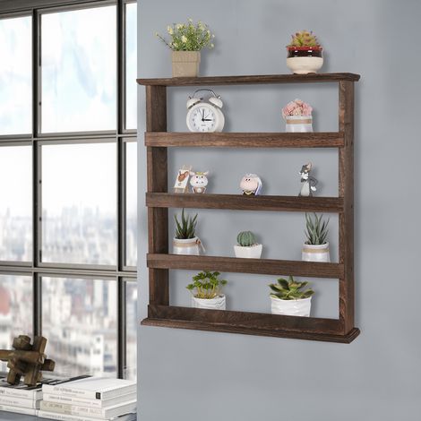 Free Standing Kitchen Storage Display Shelf Vintge Floating Shelves Wall Mounted Organiser for Bedroom Bathroom Living Room