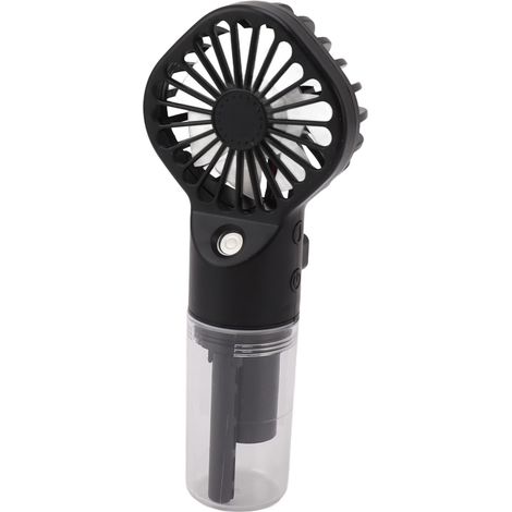 Tragbarer Handventilator mit USB-Aufladung, Wassersprühfunktion und 4 Geschwindigkeitsstufen, Schwarz (1/5)