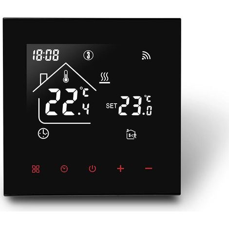 Thermostat Connecté WiFi pour Chauffage de Chaudière à Gaz Thermostats d&39Ambiance,Thermostat Programmable Intelligent,Thermostat Connecté Tuya Compatible FOREHILL Google Assistant 3A,Noir (1/3)