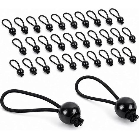30 x Elastic Bungee Cord 10 cm – Sandow with Ball (1/5)