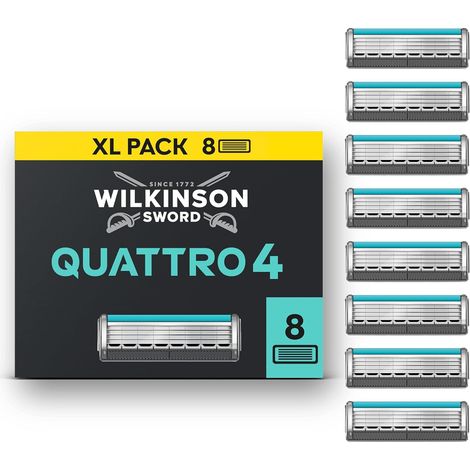 Quattro Titanium Sensitive - Lames de rasoir pour Homme - Pack de 8 lames (1/5)